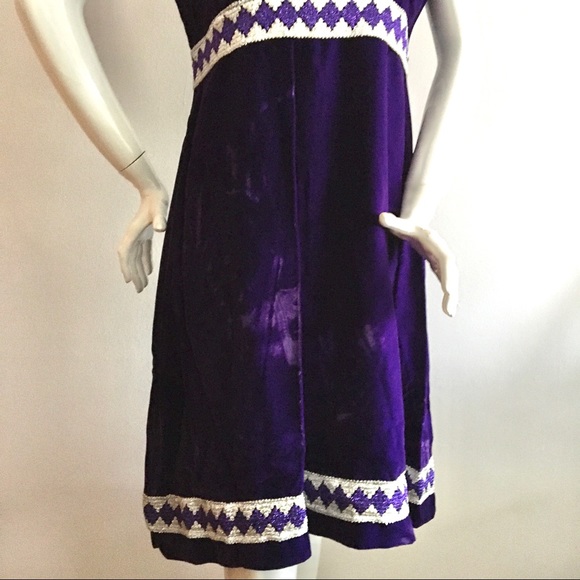 Vintage 1960s Velvet Mod Dress Gogo - Picture 4 of 14